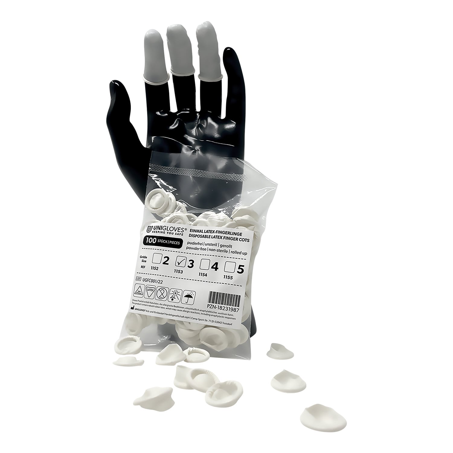 Unigloves Latex Finger Cots