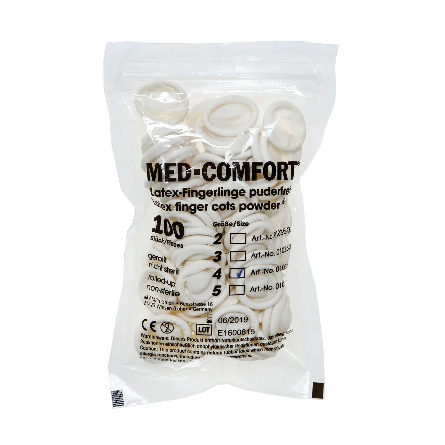 Latex Finger Cots, Non-Sterile