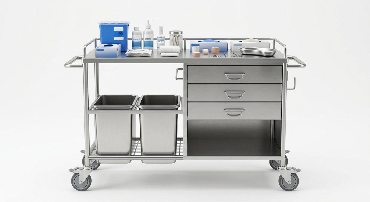Stainless Steel Medical Change Dressing Cart