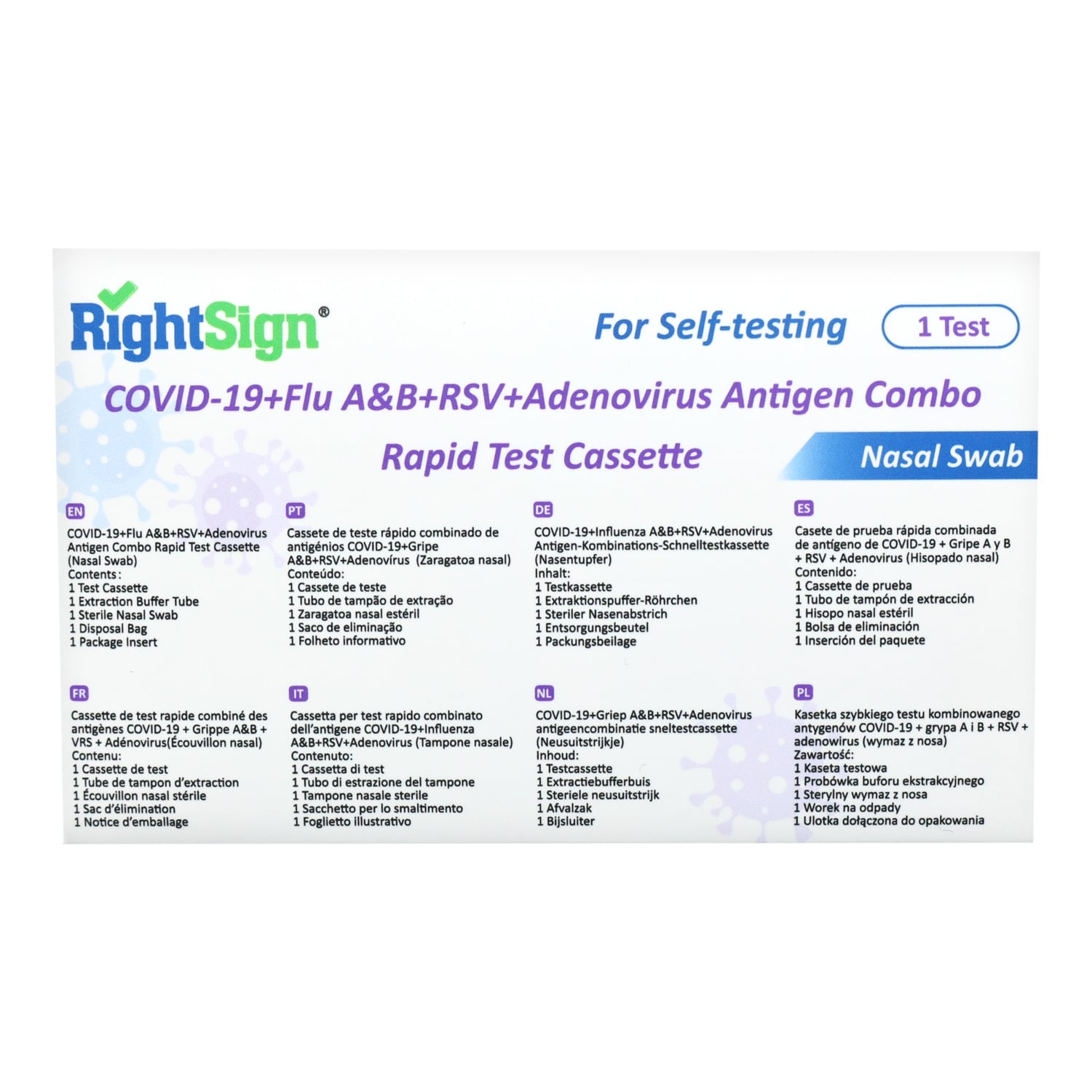 RightSign COVID/Flu/RSV/Adeno Combo Test