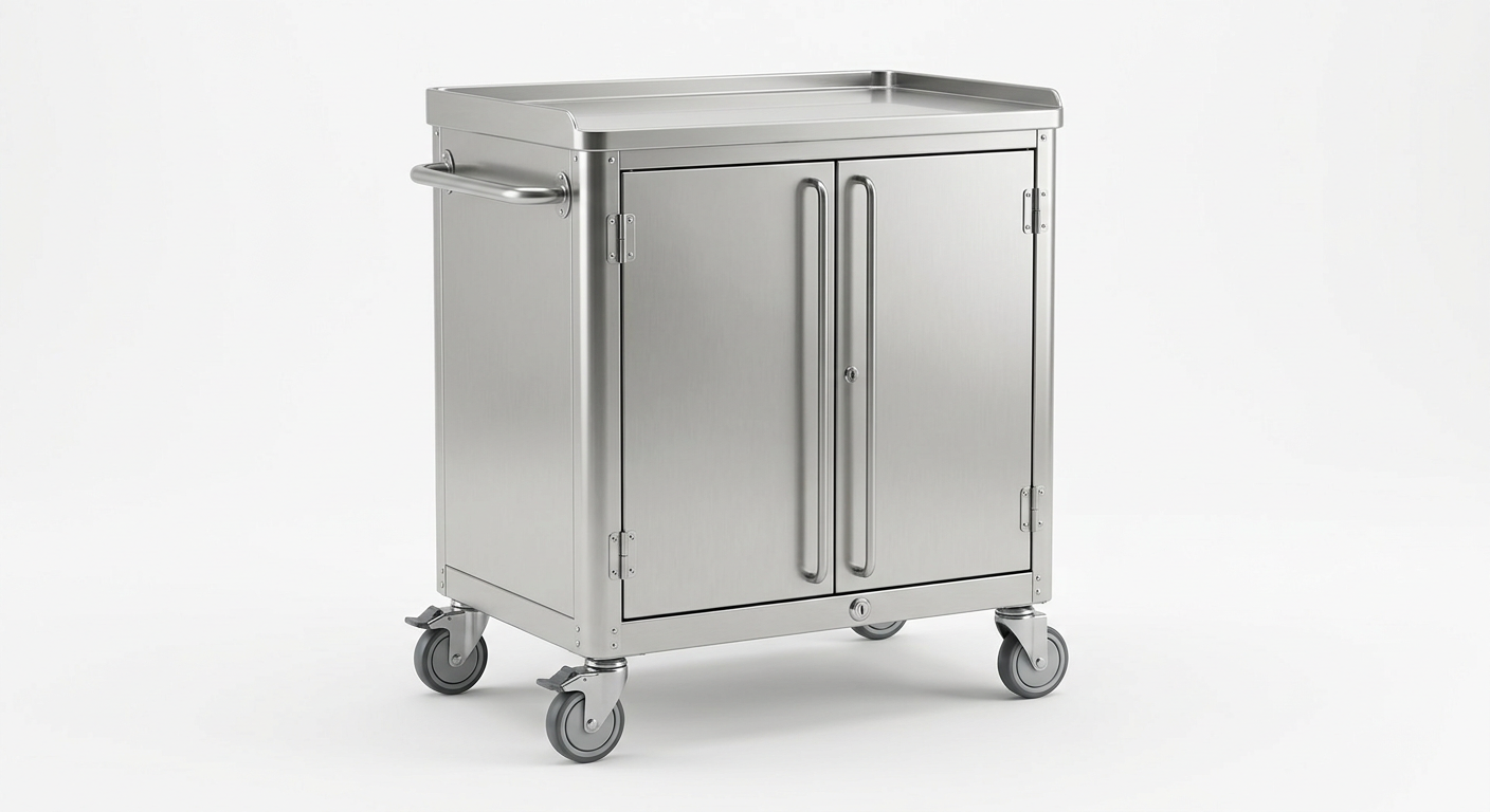 Stainless Steel Sealed Goods Delivery Trolley